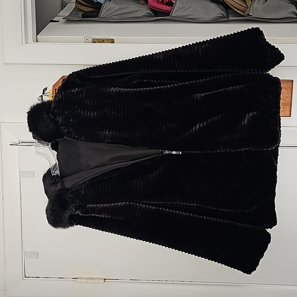 Gallery Black Faux Fur Reversible Jacket